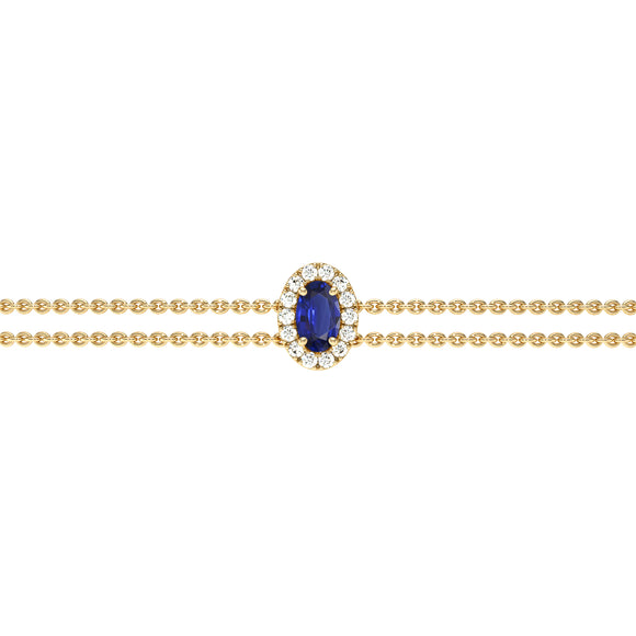 Bracelet saphir entourage diamant Coup de Foudre - 4