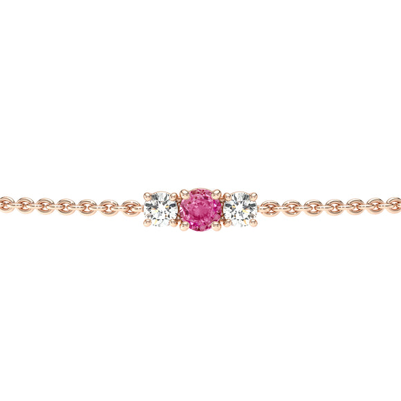Bracelet saphir rose Lune de Miel - 6