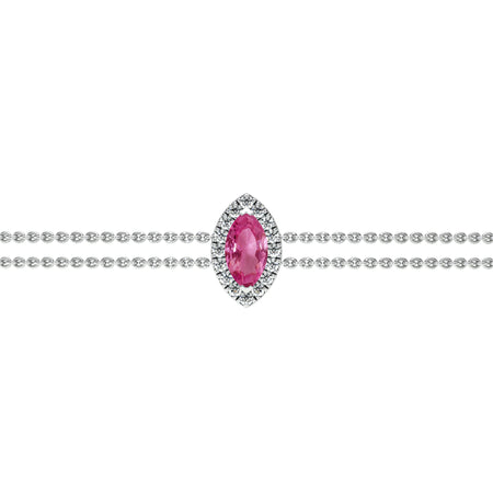 Bracelet saphir rose entourage diamant Coup de Foudre - 2