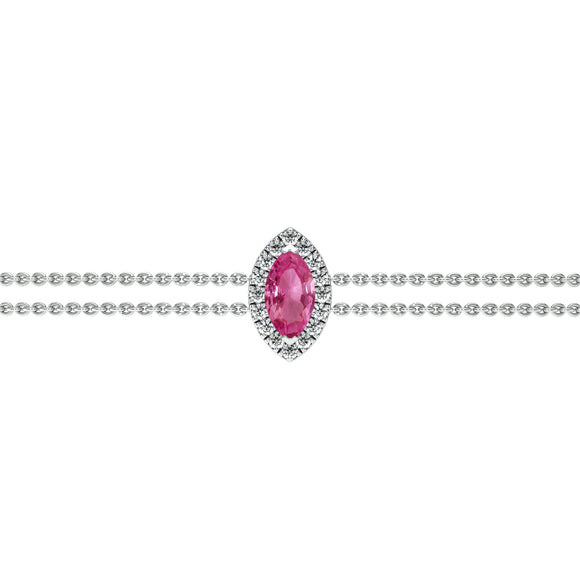 Bracelet saphir rose entourage diamant Coup de Foudre - 2