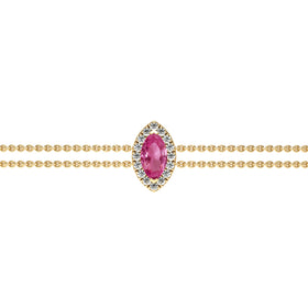 Bracelet saphir rose entourage diamant Coup de Foudre - 2
