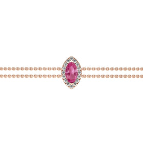 Bracelet saphir rose entourage diamant Coup de Foudre - 2