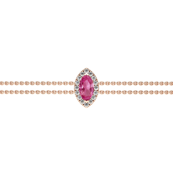 Bracelet saphir rose entourage diamant Coup de Foudre - 2