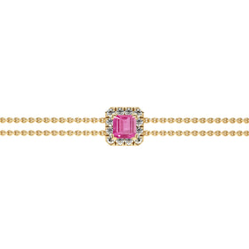 Bracelet saphir rose entourage diamant Coup de Foudre - 3