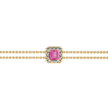 Bracelet saphir rose entourage diamant Coup de Foudre - 3