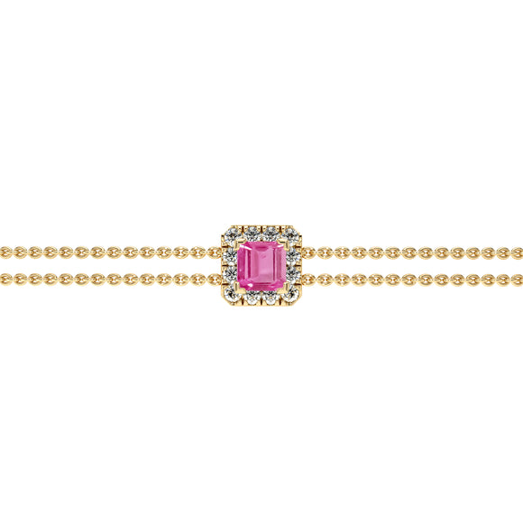 Bracelet saphir rose entourage diamant Coup de Foudre - 3
