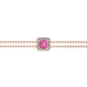 Bracelet saphir rose entourage diamant Coup de Foudre - 3