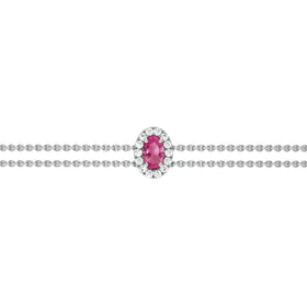 Bracelet saphir rose entourage diamant Coup de Foudre - 4