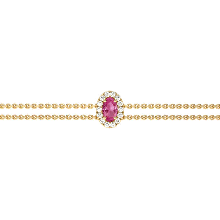 Bracelet saphir rose entourage diamant Coup de Foudre - 4
