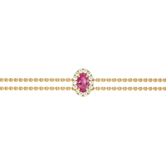 Bracelet saphir rose entourage diamant Coup de Foudre - 4