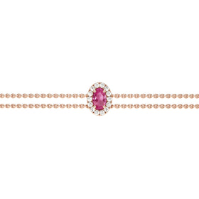 Bracelet saphir rose entourage diamant Coup de Foudre - 4
