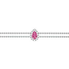 Bracelet saphir rose entourage diamant Coup de Foudre - 5