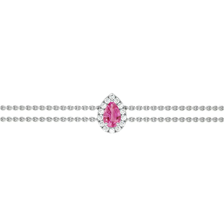 Bracelet saphir rose entourage diamant Coup de Foudre - 5