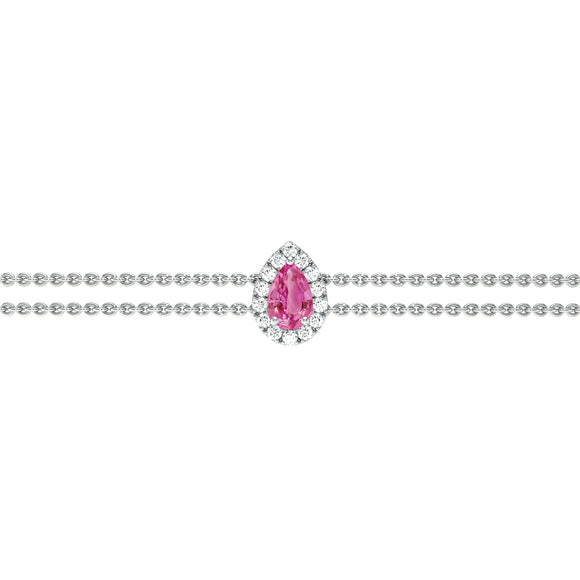 Bracelet saphir rose entourage diamant Coup de Foudre - 5