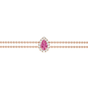 Bracelet saphir rose entourage diamant Coup de Foudre - 5