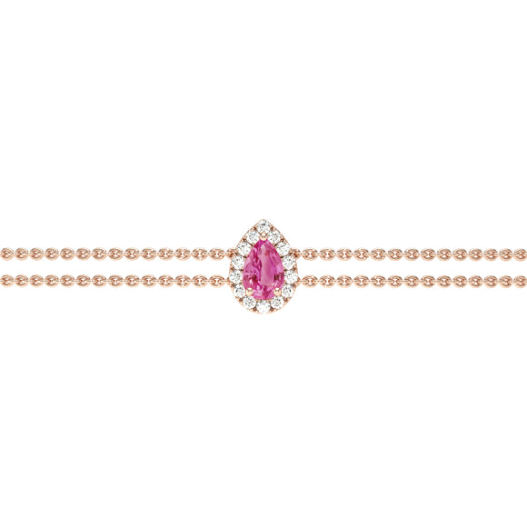 Bracelet saphir rose entourage diamant Coup de Foudre - 5