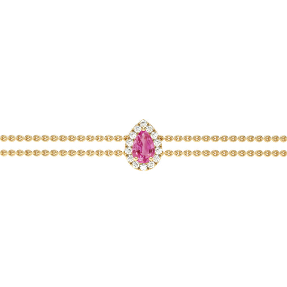 Bracelet saphir rose entourage diamant Coup de Foudre - 5