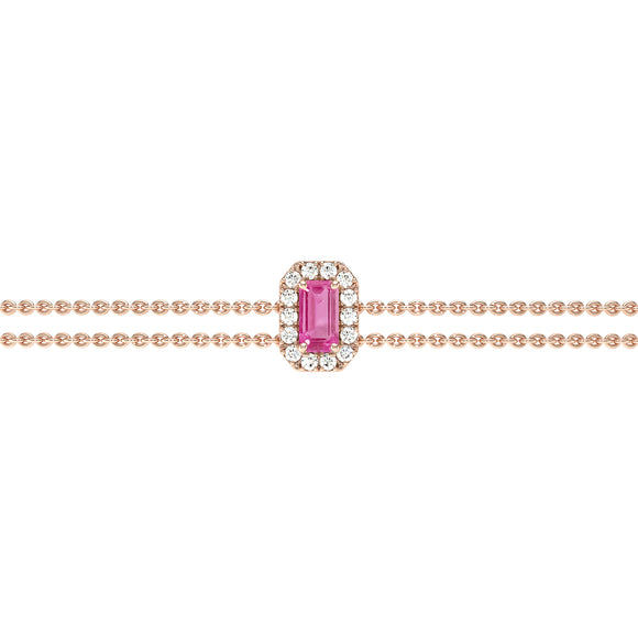 Bracelet saphir rose entourage diamant Coup de Foudre - 6