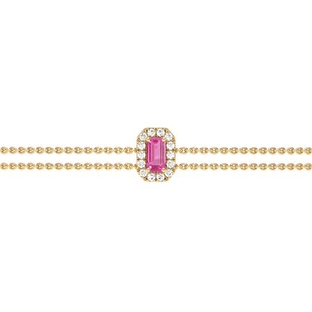 Bracelet saphir rose entourage diamant Coup de Foudre - 6