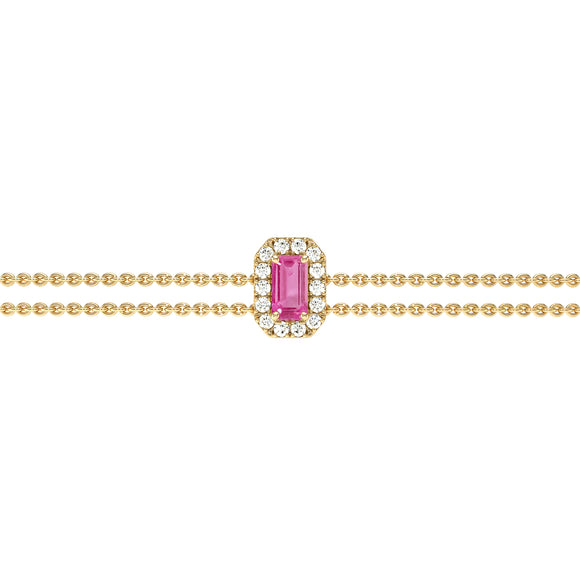 Bracelet saphir rose entourage diamant Coup de Foudre - 6
