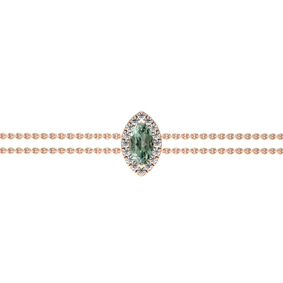 Bracelet saphir vert entourage diamant Coup de Foudre - 2