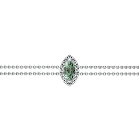 Bracelet saphir vert entourage diamant Coup de Foudre - 2