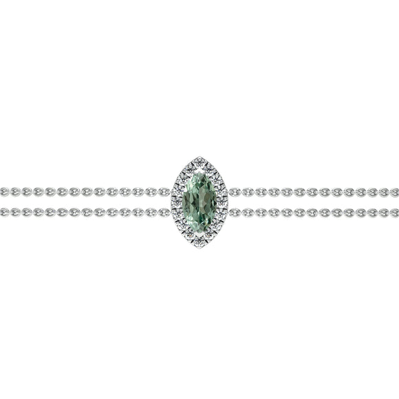 Bracelet saphir vert entourage diamant Coup de Foudre - 2