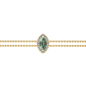 Bracelet saphir vert entourage diamant Coup de Foudre - 2