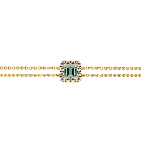 Bracelet saphir vert entourage diamant Coup de Foudre - 3
