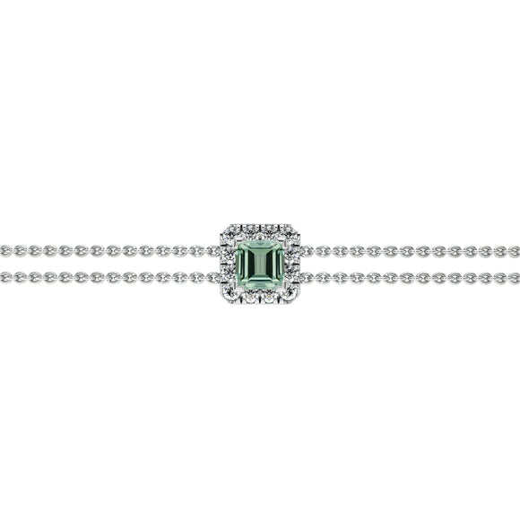 Bracelet saphir vert entourage diamant Coup de Foudre - 3