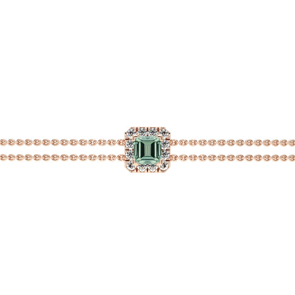 Bracelet saphir vert entourage diamant Coup de Foudre - 3