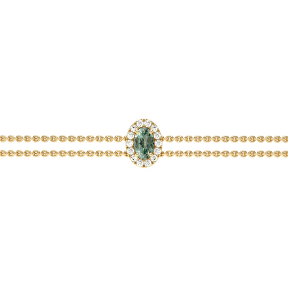 Bracelet saphir vert entourage diamant Coup de Foudre - 4