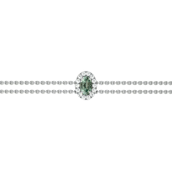 Bracelet saphir vert entourage diamant Coup de Foudre - 4