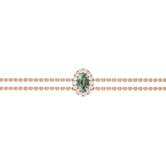 Bracelet saphir vert entourage diamant Coup de Foudre - 4
