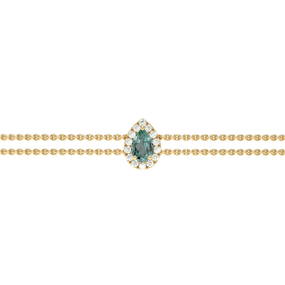Bracelet saphir vert entourage diamant Coup de Foudre - 5
