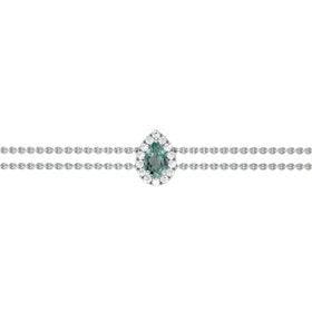 Bracelet saphir vert entourage diamant Coup de Foudre - 5