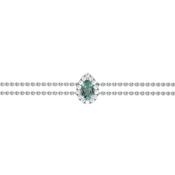 Bracelet saphir vert entourage diamant Coup de Foudre - 5