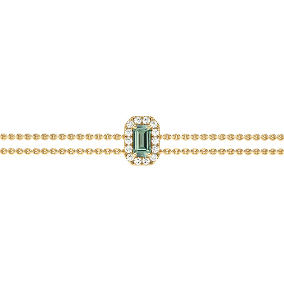 Bracelet saphir vert entourage diamant Coup de Foudre - 6