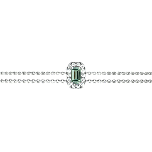Bracelet saphir vert entourage diamant Coup de Foudre - 6