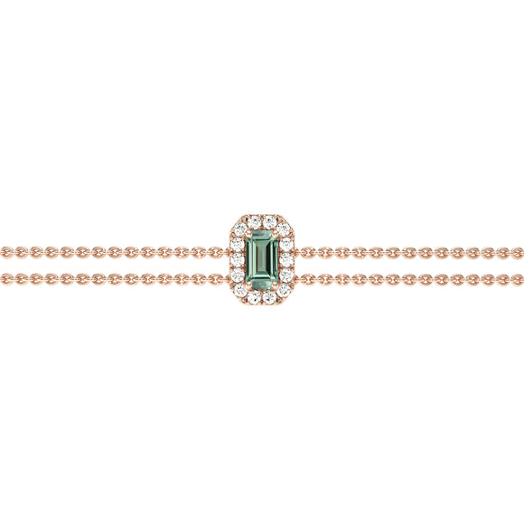 Bracelet saphir vert entourage diamant Coup de Foudre - 6