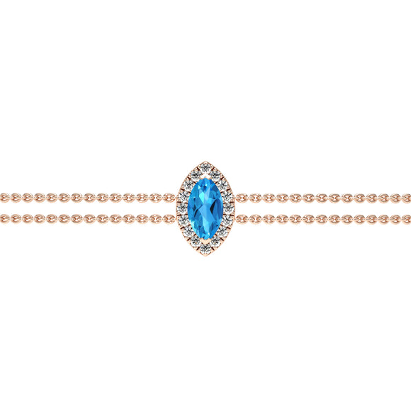 Bracelet topaze entourage diamant Coup de Foudre - 2