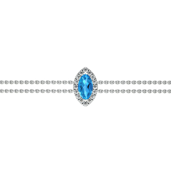 Bracelet topaze entourage diamant Coup de Foudre - 2