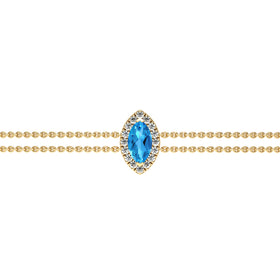 Bracelet topaze entourage diamant Coup de Foudre - 2