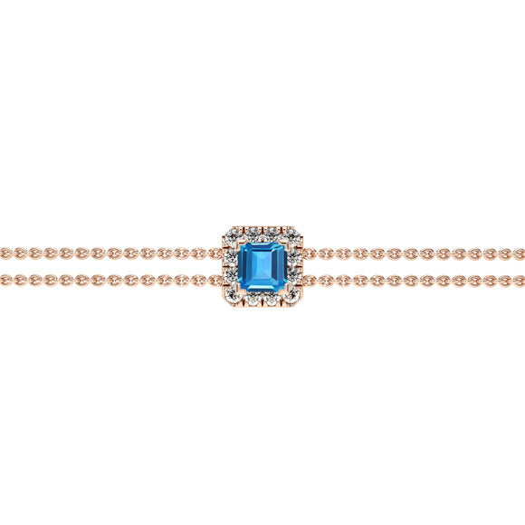 Bracelet topaze entourage diamant Coup de Foudre - 3
