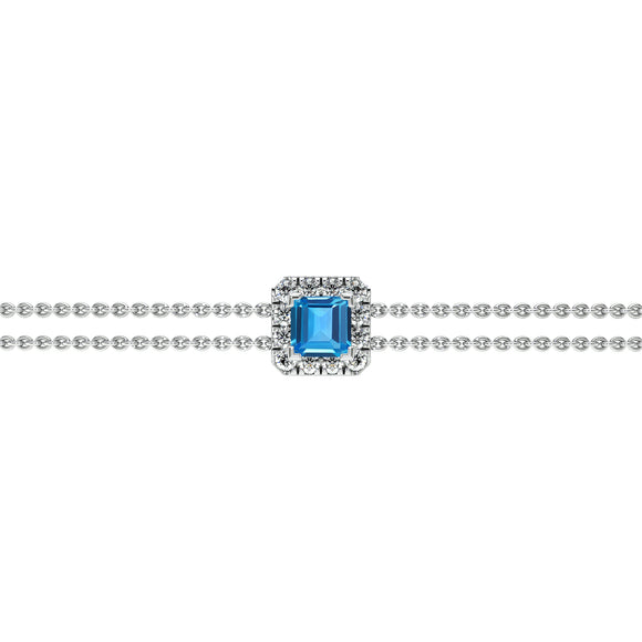 Bracelet topaze entourage diamant Coup de Foudre - 3