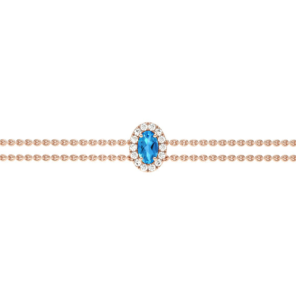 Bracelet topaze entourage diamant Coup de Foudre - 4