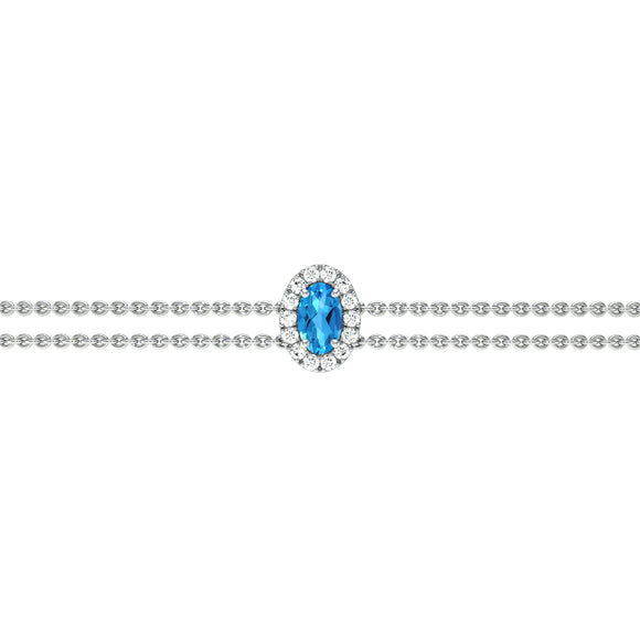Bracelet topaze entourage diamant Coup de Foudre - 4