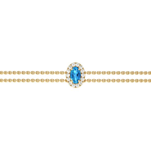 Bracelet topaze entourage diamant Coup de Foudre - 4