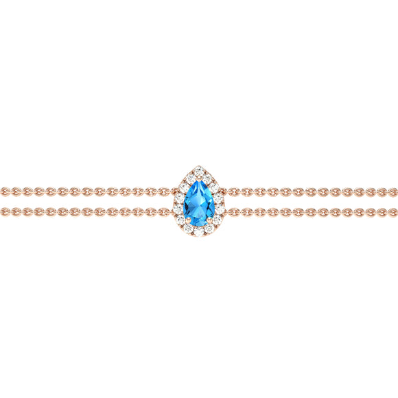 Bracelet topaze entourage diamant Coup de Foudre - 5