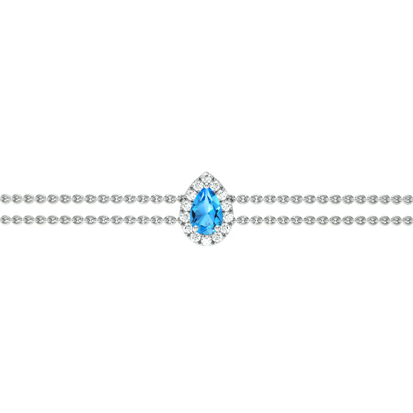 Bracelet topaze entourage diamant Coup de Foudre - 5